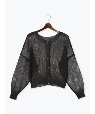 Te chichi 【WEB限定カラーあり】ペーパータッチヤーン2wayメッシュニット チャコールグレー