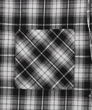 WEGO フードチェックBIGシャツ ブラック