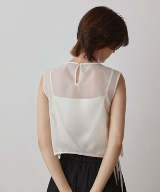 GRACE CONTINENTAL メッシュフラワートップ ホワイト