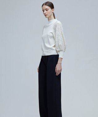 BEIGE， CLARISSE / ドッキングプルオーバーニット Ecru