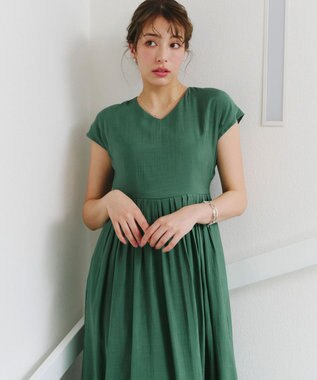 Tiaclasse 【洗える】はしごレースワンピース グリーン