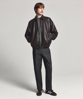 UNFILO MENS アラエルレザーライク ブルゾン ダークブラウン