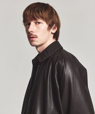 UNFILO MENS アラエルレザーライク ブルゾン ダークブラウン