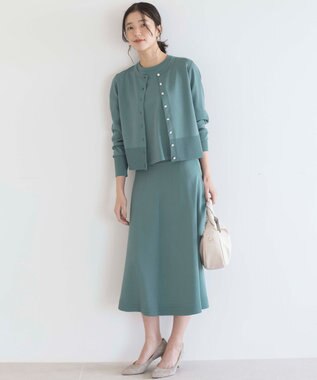 組曲 【UVケア・接触冷感】MINA ニットカーディガン クリームグリーン系