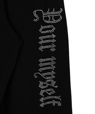 WEGO 【ウエストゴム】ラインストーンロゴスウェットパンツ ブラック