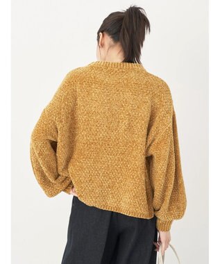 earth music&ecology シャイニーベロアモールプルオーバー Mustard