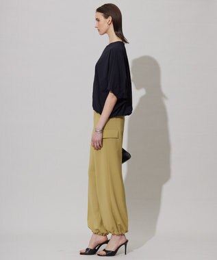 ICB 【接触冷感・UVケア・吸水速乾・防シワ・洗える】 ドレープツイル カーゴパンツ クリームカーキ系