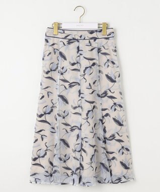 ANY SIS L 【洗える】バイカラーエンブロイダリー スカート アイボリー系