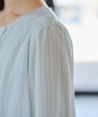 Tiaclasse L 【洗える】シフォンドレープワンピース サックスグレー