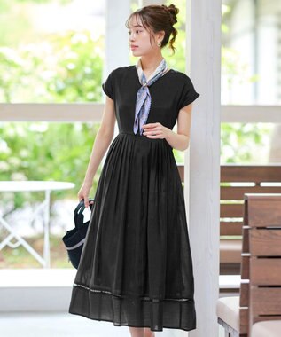 Tiaclasse 【洗える】はしごレースワンピース ブラック