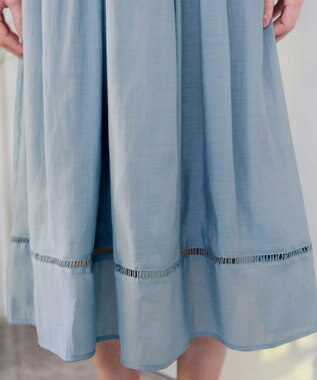 Tiaclasse 【洗える】はしごレースワンピース サックス