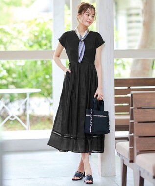 Tiaclasse 【洗える】はしごレースワンピース ブラック