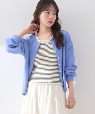 earth music&ecology ＵＶカット加工クルーネックニットカーディガン