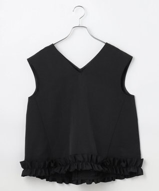 #Newans 【金子綾さんインスタライブご紹介アイテム】〈小柄さんにお勧め〉フリルヘムジレブラウス ブラック