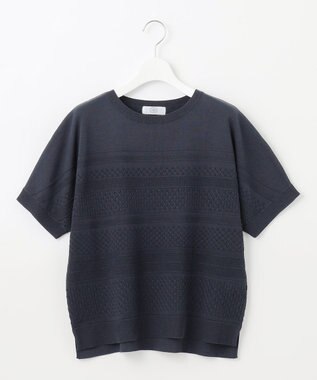 J.PRESS LADIES S 【洗える】LACY ニットプルオーバー ネイビー系