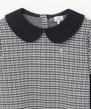 組曲 KIDS 【150-160㎝】チェックジャガード トレーナー ブラック系3