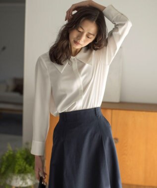 組曲 ショールカラー ブラウス アイボリー系