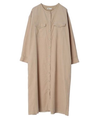 CRAFT STANDARD BOUTIQUE コーデュロイパールドット釦ワンピース Beige