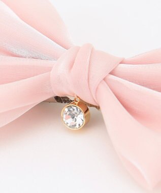 ANY KIDS オーガンジーリボンヘアクリップ ピンク