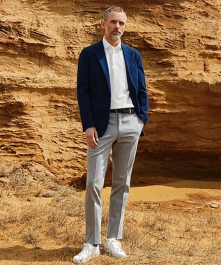 GOTAIRIKU ウエストアジャスター/折り目加工/吸汗速乾/洗える【ビジネス対応】クールマックスパンツ（24年モデル） ライトグレー系