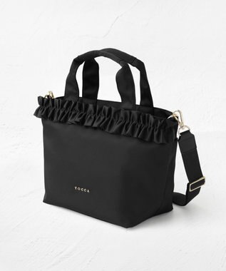 TOCCA 【ショルダー取り外し可能】FRILL GARLAND NYLONTOTE  トートバッグ ブラック系