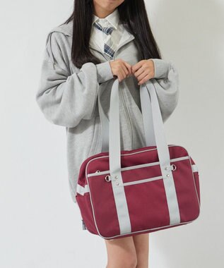 WEGO 【SCHOOLITEM】カラフルスクールバッグ ワイン