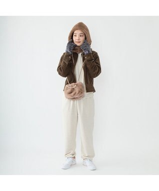 林八百吉商店 Champion  ボアボタンフーディー ライトブラウン