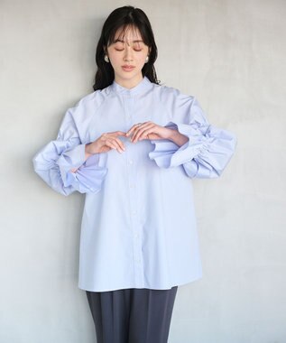 #Newans キャンディスリーブシャツ サックス