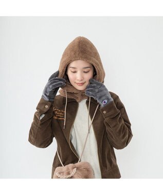 林八百吉商店 Champion  ボアボタンフーディー ライトブラウン