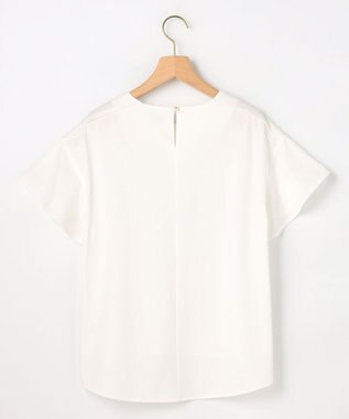 組曲 【WEB限定】プレーティング天竺フリルスリーブ Tシャツ アイボリー系
