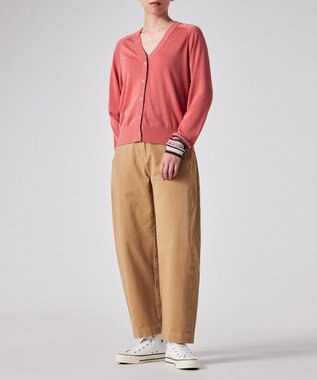 Paul Smith デザイン ステッチ Vネック カーディガン コーラル