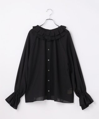 #Newans 【前後着用可能】【高山都さんコラボ】ビッグカラー２WAYブラウス ブラック