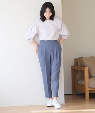 ANY 【ウエストゴム】コンフォート美脚パンツ ブルー