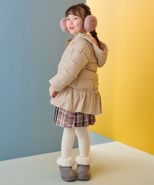 ANY KIDS 【洗濯機OK】中綿 リボン コート ベージュ