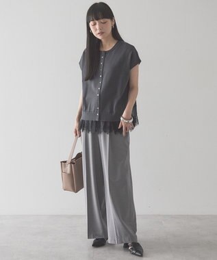 AMERICAN HOLIC 【前後2WAY】裾レースベスト Charcoal Gray