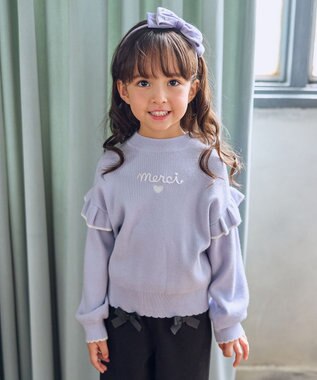 肩フリル しあわせタッチニット