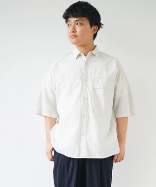 WHITE MAILS 【UNISEX】COTTON PAPER COMPACT POPLIN OVERSIZED シャツ