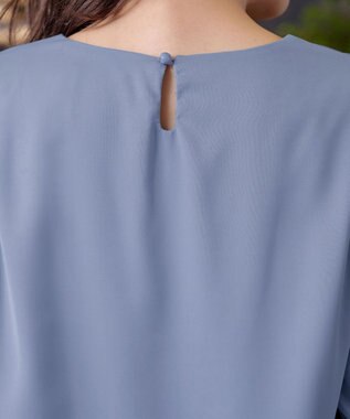 Tiaclasse つまみタック袖レイヤードブラウス ブルー