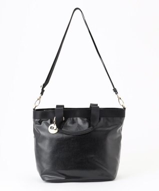 LA BAGAGERIE 【コットン×ポリウレタン】シャイニーミニトート ブラック