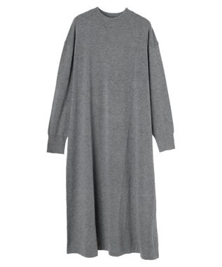 Green Parks もちやわ　ハイゲージニットワンピース Dark Gray Mixture
