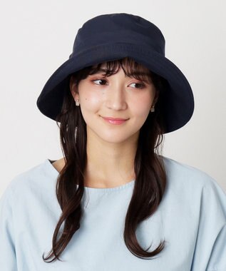 MOONBAT 【洗える】FURLA(フルラ) シャンブレー中つばダウンハット ネイビーブルー