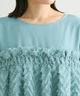 Green Parks フェザージャガードドッキングブラウス Mint