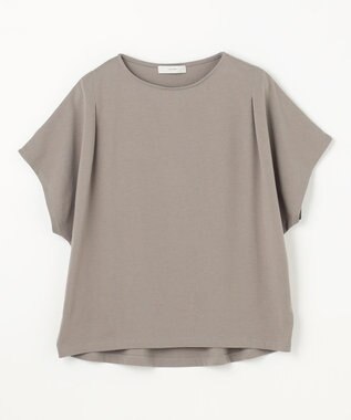 ANY L 【洗濯機可/UVケア/接触冷感】フレンチスリーブロゴ・カラーTシャツ モカ