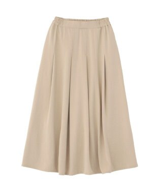 Green Parks プリーツサテンフレアスカート Light Beige