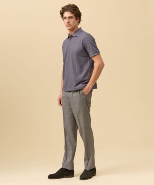 J.PRESS MEN 【洗える / 高通気性 / ストレッチ性 / 防シワ】バーズアイスラックス / ノータック ライトグレー系