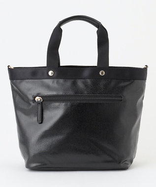 LA BAGAGERIE 【コットン×ポリウレタン】シャイニーミニトート ブラック