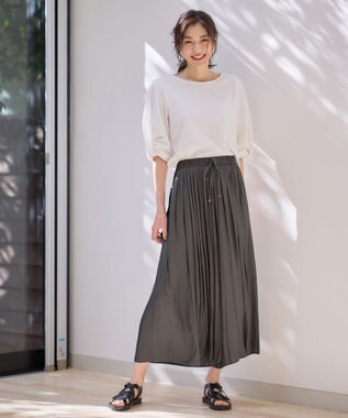 ANY L 【ウエストゴム】リラックススカーチョ チャコール