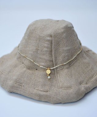 monshiro シルクビーズネックレス ホワイト