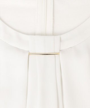 23区 L 【洗える】シルキーデシン バーアクセント ブラウス ホワイト系