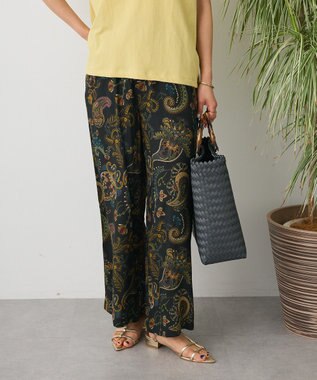 CRAFT STANDARD BOUTIQUE レーヨン総柄ワイドパンツ Paisley